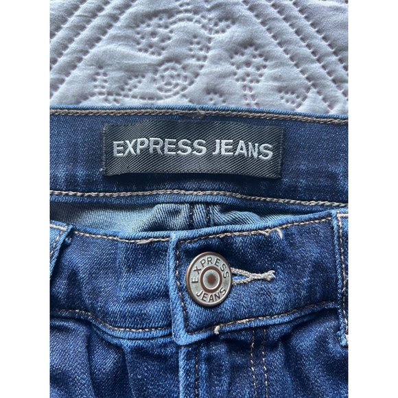 Express Jeans Women High Rise Blue Leggings‎ Size 4R - Picture 3 of 8